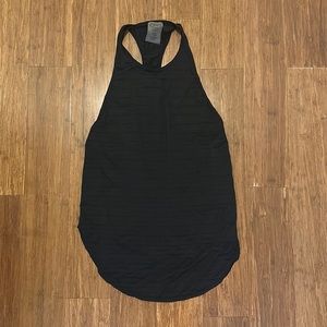 Black mesh workout tank - open side slits XS